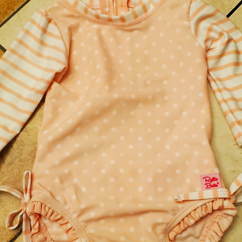 Pink Polka Dot One Piece Rash Guard